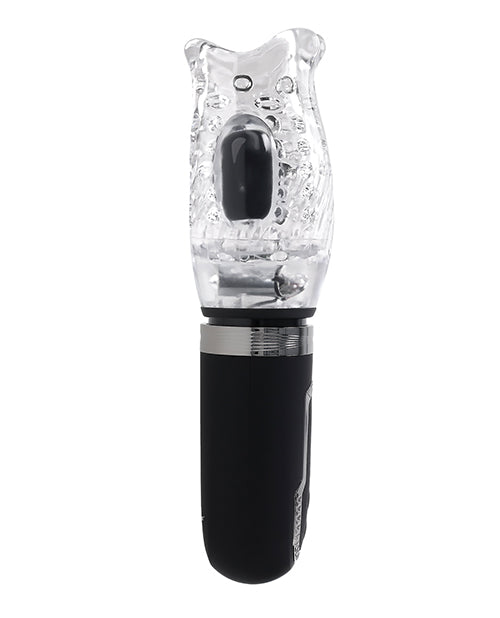 Evolved Novelties INC Zero Tolerance Thrill Ride Rechargeable Stroker - Black/Clear Penis Toys