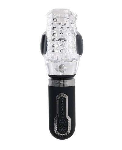 Evolved Novelties INC Zero Tolerance Thrill Ride Rechargeable Stroker - Black/Clear Penis Toys