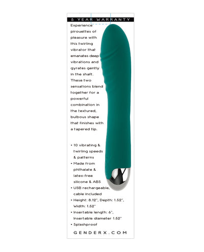 Evolved Novelties INC Gender X Pirouette Twirling Vibrator - Teal Vibrators