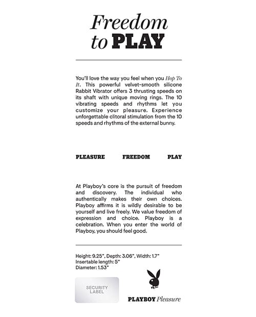 Evolved Novelties INC Playboy Pleasure Hop To It Rabbit Vibrator - Acai Vibrators