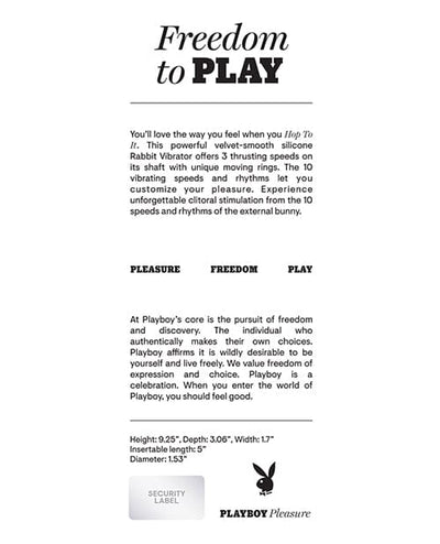 Evolved Novelties INC Playboy Pleasure Hop To It Rabbit Vibrator - Acai Vibrators