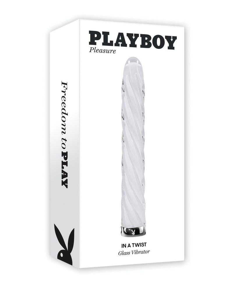 Evolved Novelties INC Playboy Pleasure In the Twist Glass Vibrator - White Vibrators