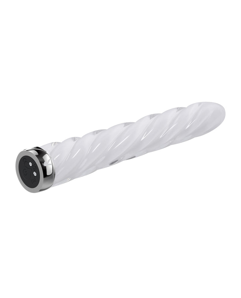 Evolved Novelties INC Playboy Pleasure In the Twist Glass Vibrator - White Vibrators