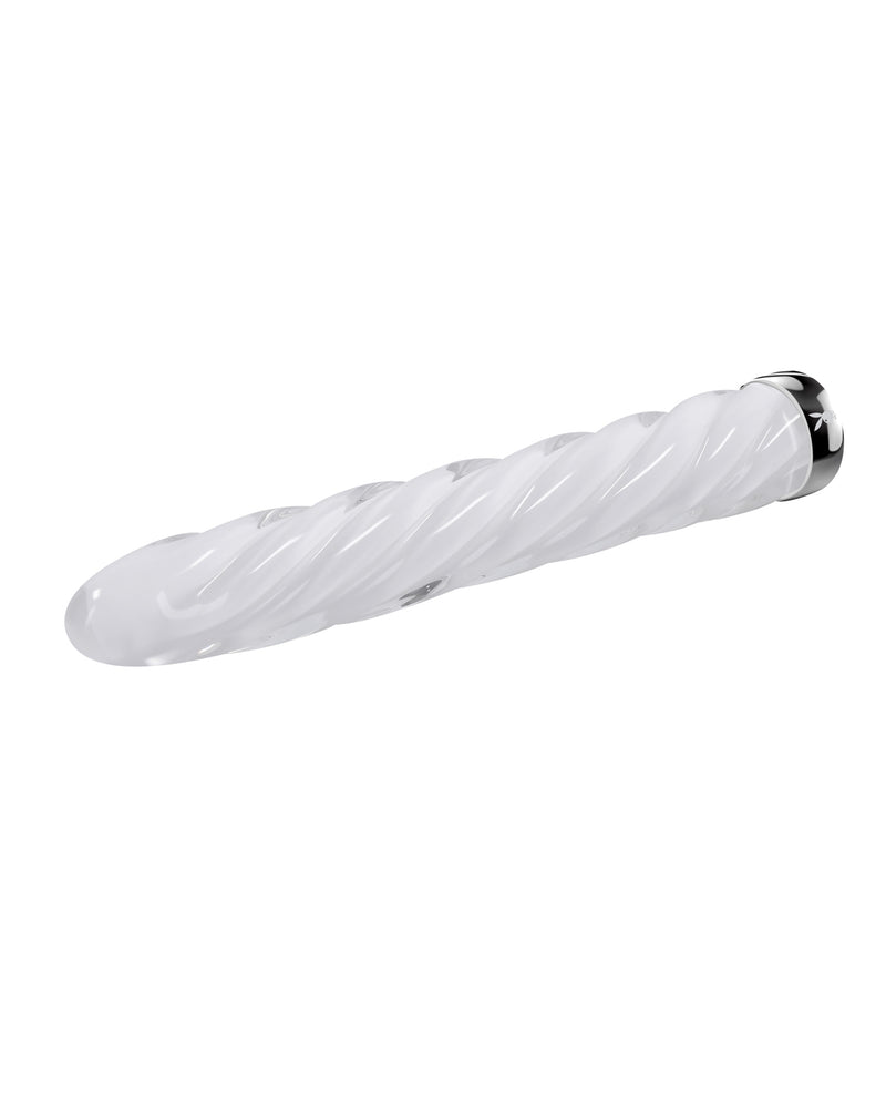 Evolved Novelties INC Playboy Pleasure In the Twist Glass Vibrator - White Vibrators