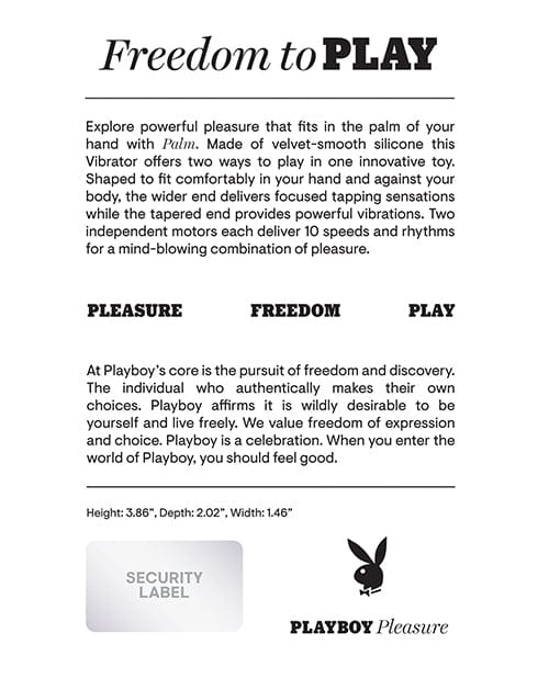 Evolved Novelties INC Playboy Pleasure Palm Vibrator - Solo Vibrators