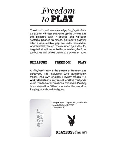 Evolved Novelties INC Playboy Pleasure Playboy Bullet Vibrator - Magenta Vibrators