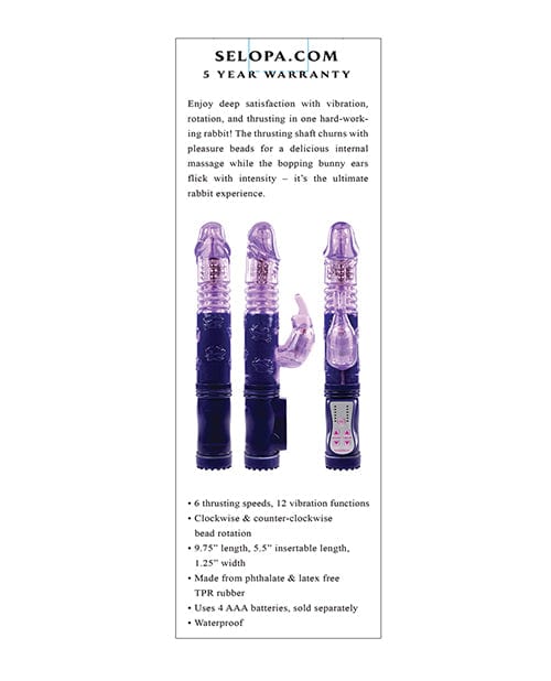 Evolved Novelties INC Selopa Bunny Thruster - Purple Vibrators