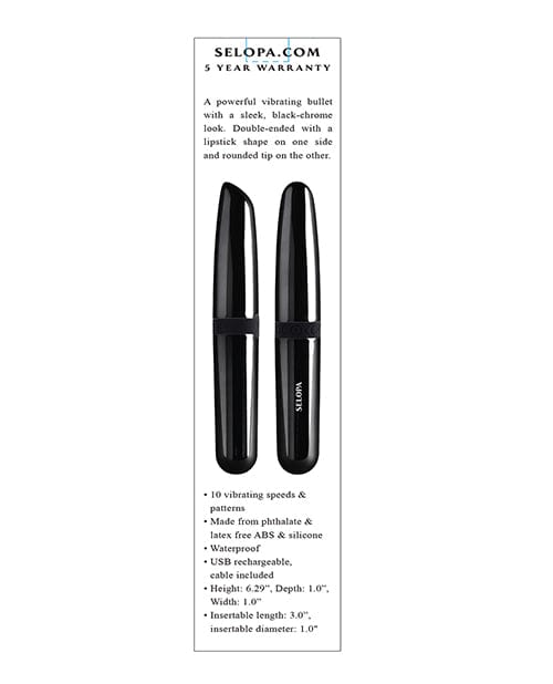 Evolved Novelties INC Selopa Buzz Buddy - Black Chrome Vibrators