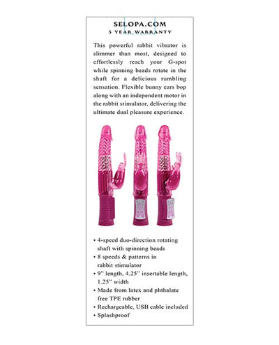 Evolved Novelties INC Selopa Rechargeable Bunny - Pink Vibrators