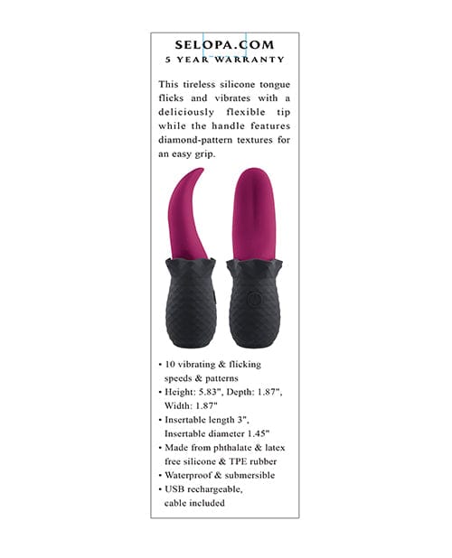 Evolved Novelties INC Selopa Tongue Teaser - Pink/black Vibrators