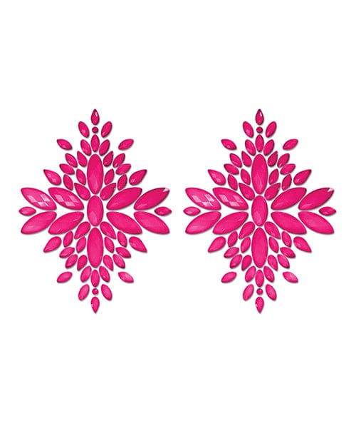 Fantasy Lingerie Fantasy Uv Reactive Jeweled Pasties - Neon O/s Neon Pink Lingerie &amp; Costumes