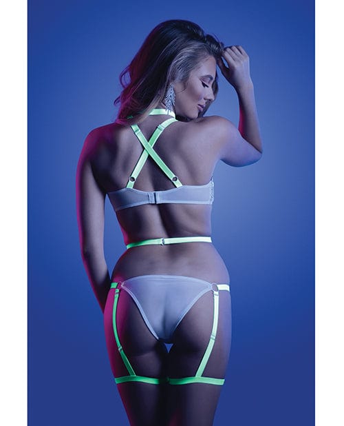 Fantasy Lingerie Glow Night Vision Glow In The Dark Gartered Teddy Lingerie & Costumes