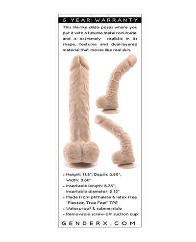 Gender X Gender X Flexskin Poseable True Feel 10 inch Dildo - Light Dildos