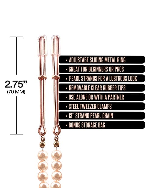 Global Novelties LLC Nixie Pearl Drop Tweezer Nipple Clamps Kink &amp; BDSM