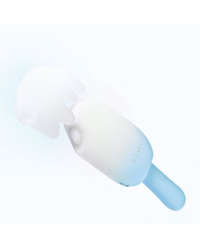 Honey Play Box Bite Me Sucking, Tapping & Vibrating Cream Pop Stimulator - Blue/White Vibrators