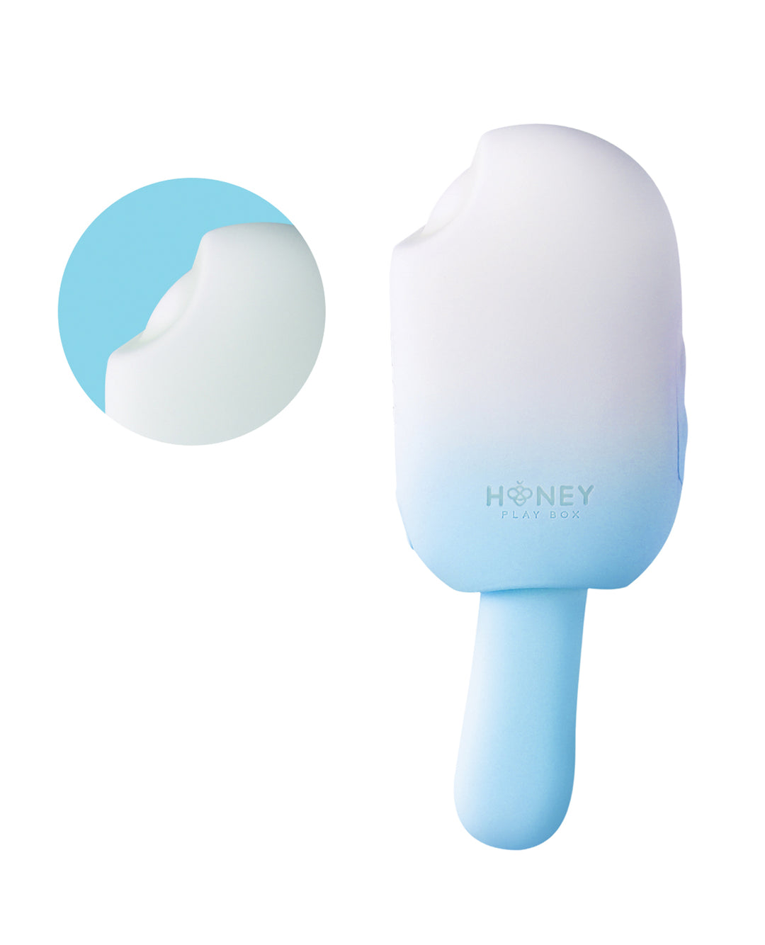 Honey Play Box Bite Me Sucking, Tapping &amp; Vibrating Cream Pop Stimulator - Blue/White Vibrators