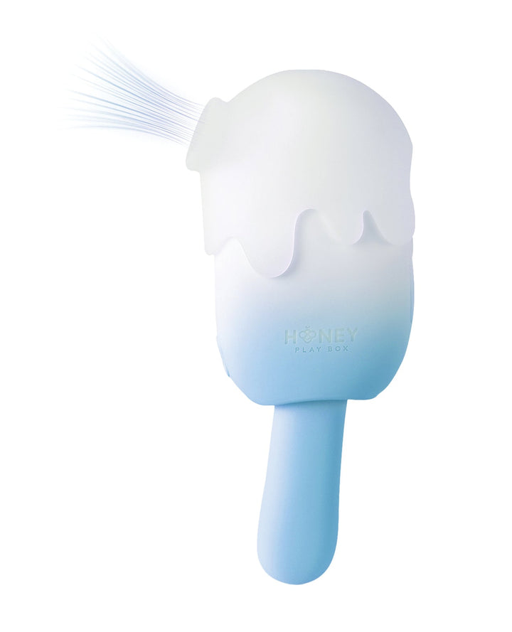 Honey Play Box Bite Me Sucking, Tapping &amp; Vibrating Cream Pop Stimulator - Blue/White Vibrators