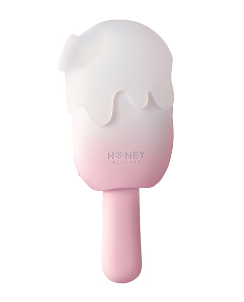 Honey Play Box Bite Me Sucking, Tapping &amp; Vibrating Cream Pop Stimulator - Pink/White Vibrators