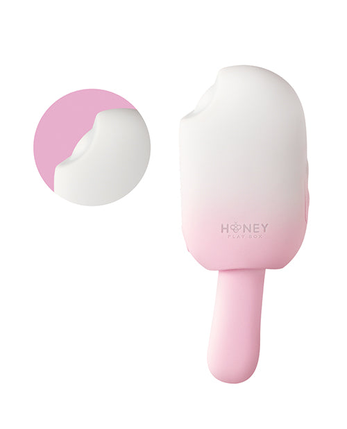 Honey Play Box Bite Me Sucking, Tapping &amp; Vibrating Cream Pop Stimulator - Pink/White Vibrators