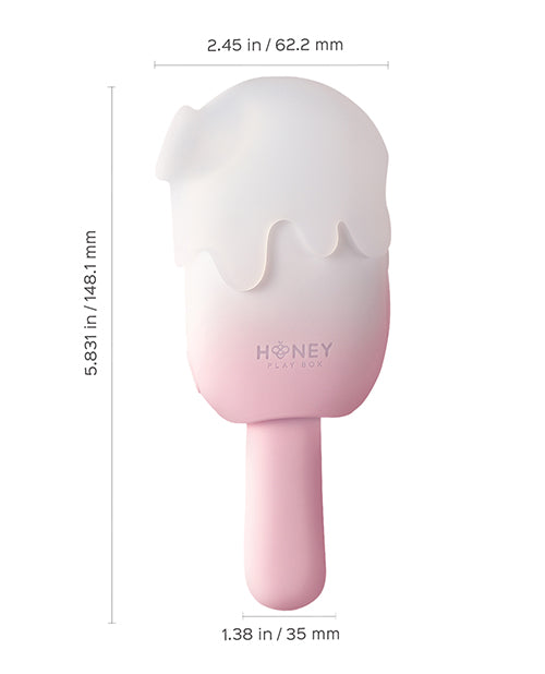 Honey Play Box Bite Me Sucking, Tapping &amp; Vibrating Cream Pop Stimulator - Pink/White Vibrators