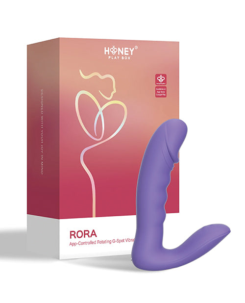 Honey Play Box RORA App-Controlled Rotating G-Spot Vibrator & Clitoral Stimulator - Purple Vibrators