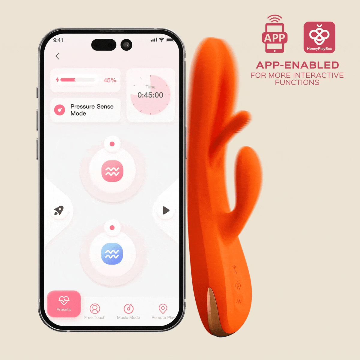 Terri App Controlled Kinky Finger Tapping Rabbit Vibrator