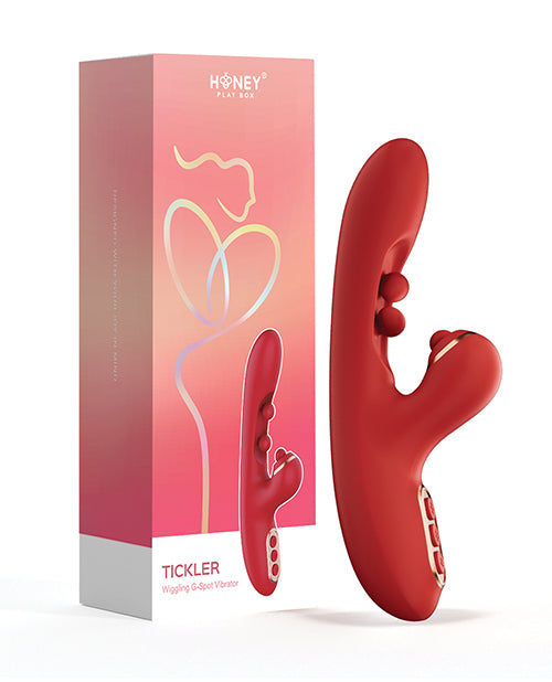 Honey Play Box Tickler Wiggling G-Spot Vibrator &amp; Tapping Clitoral Stimulator - Red Vibrators