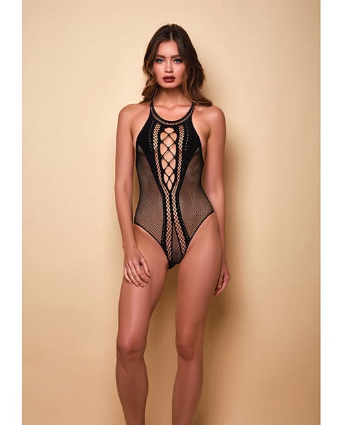 Icollection Lingerie Lights Off Halter Neck Teddy Black O/s Lingerie &amp; Costumes