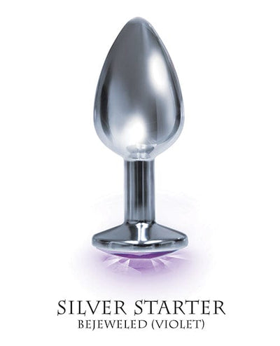 Icon Brands INC The 9's The Silver Starter Bejeweled Round Stainless Steel Plug Anal Toys