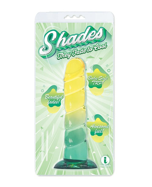 Icon Brands INC Shades Jelly Swirl TPR Gradient Dong Small Yellow / Mint Dildos