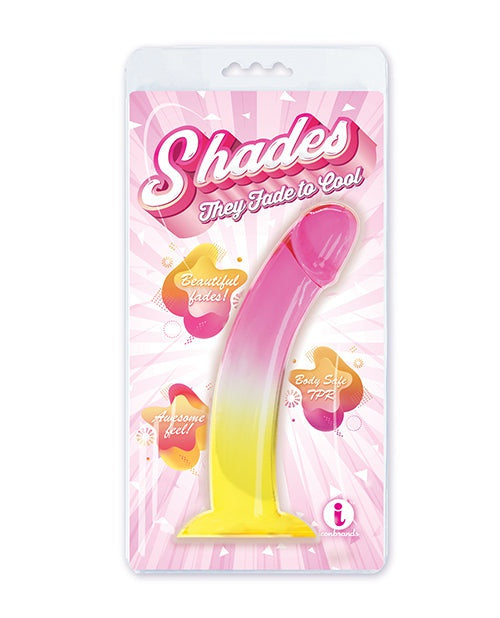 Icon Brands INC Shades Jelly TPR Gradient Dong Large Pink / Yellow Dildos