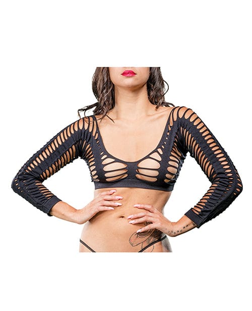 Ilanco Knitting INC Dba Beverly Beverly Hills Naughty Girl Crotchless All Over Straps Mesh Leggings O/s Lingerie &amp; Costumes