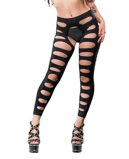 Ilanco Knitting INC Dba Beverly Beverly Hills Naughty Girl Crotchless Leggings W/varigated Holes O/s Lingerie &amp; Costumes