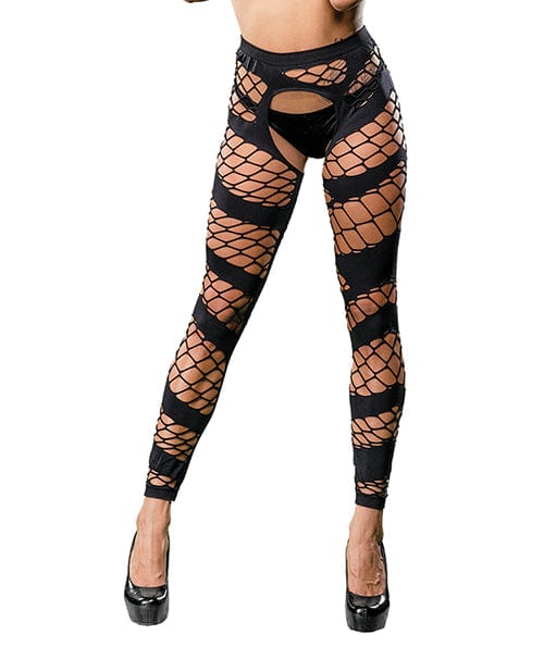 Ilanco Knitting INC Dba Beverly Beverly Hills Naughty Girl Crotchless Mesh &amp; Fishnet Leggings O/s Lingerie &amp; Costumes