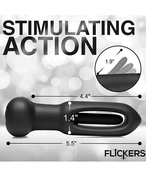 Inmi Inmi Bum Flick Flicking & Vibrating Silicone Butt Plug w/Remote - Black Anal Toys