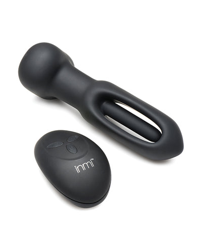 Inmi Inmi Bum Flick Flicking & Vibrating Silicone Butt Plug w/Remote - Black Anal Toys