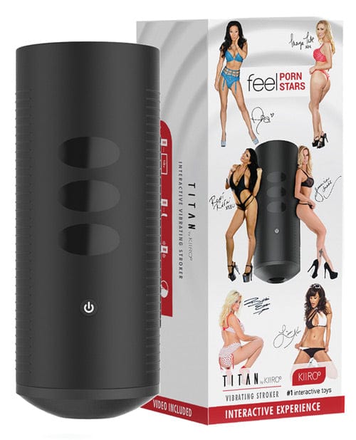 Kiiroo Bv Kiiroo Titan The Experience Interactive Vibrating Stroker - Black Penis Toys