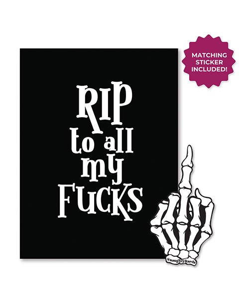 Kush Kards Halloween Rip Fucks Greeting Card with Sticker Bachelorette &amp; Party Supplies