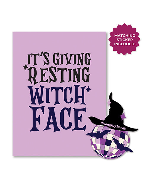 Halloween Witch Face Greeting Card with Sticker