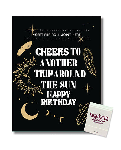 Kush Kards LLC Cheers to Another Trip Around the World Greeting Card w/Matchbook Bachelorette & Party Supplies