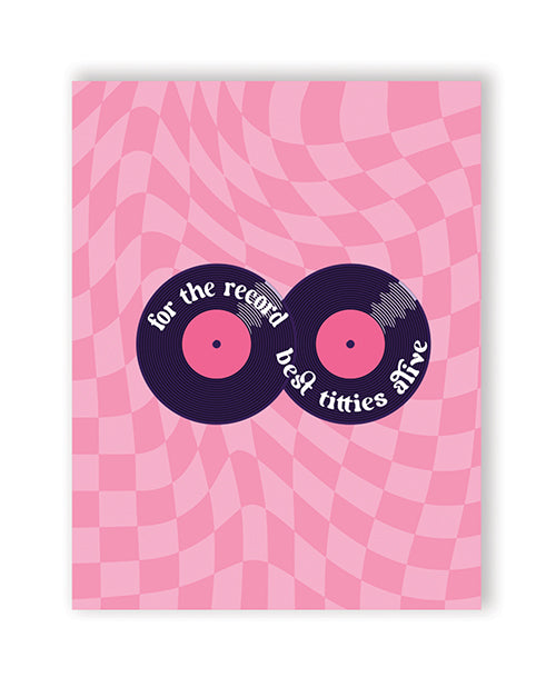 Kush Kards LLC For the Record Best Titties Alive Greeting Card Bachelorette &amp; Party Supplies