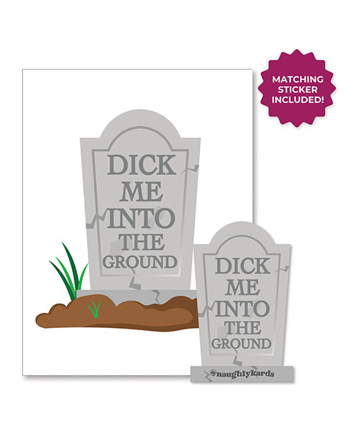 Kush Kards LLC Halloween Dick In Ground Greeting Card w/Sticker Bachelorette & Party Supplies