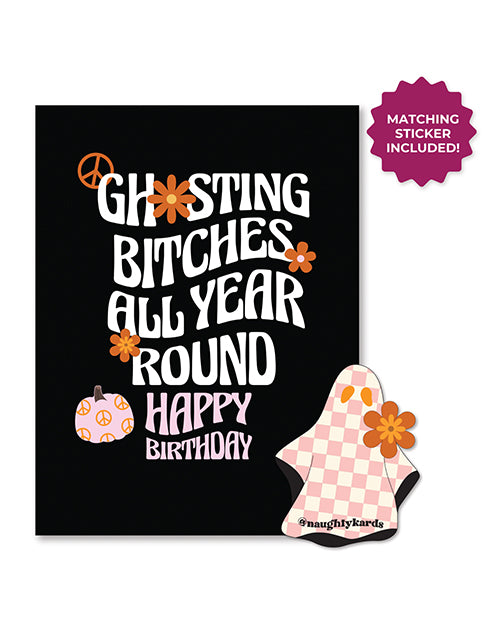 Kush Kards LLC Halloween Ghosting Birthday Greeting Card w/Sticker Bachelorette &amp; Party Supplies