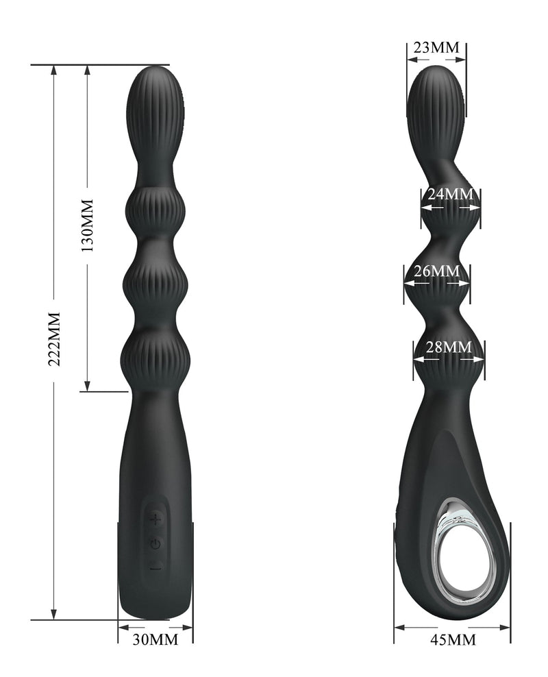 Pretty Love Federer Vibrating Beaded Anal Probe - Black OrchidToys.com Pretty Love Federer Vibrating Beaded Anal Probe - Black OrchidToys.com