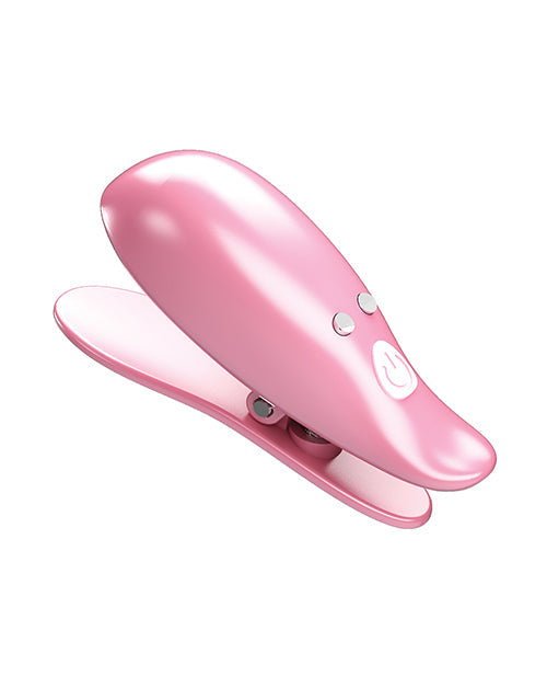 Liaoyang Baile Health Care Produ Pretty Love Leaf Wireless Vibrating Nipple Clamps - Pink Kink &amp; BDSM