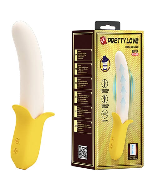 Liaoyang Baile Health Care Produ Pretty Love Banana Geek Thrusting Vibrator - Yellow Vibrators