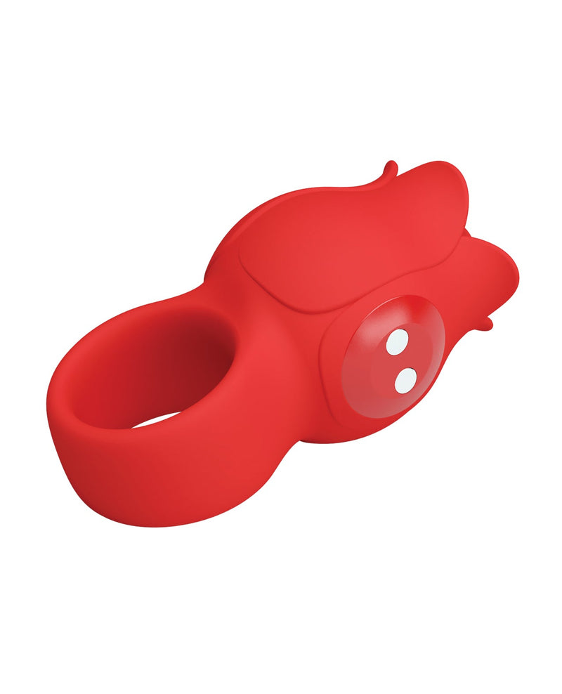 Liaoyang Baile Health Care Produ Pretty Love Jae Floral Ring Finger Vibrator - Red Vibrators