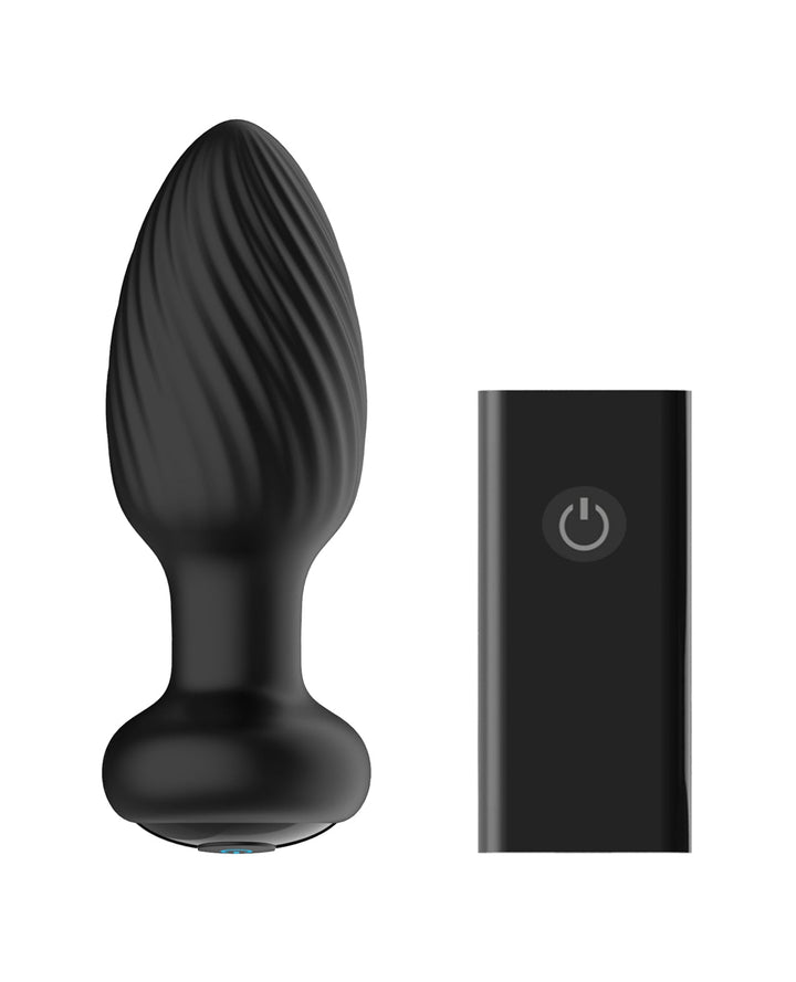 Libertybelle Marketing Nexus Tornado Rotating &amp; Vibrating Medium Butt Plug w/Remote - Black Anal Toys