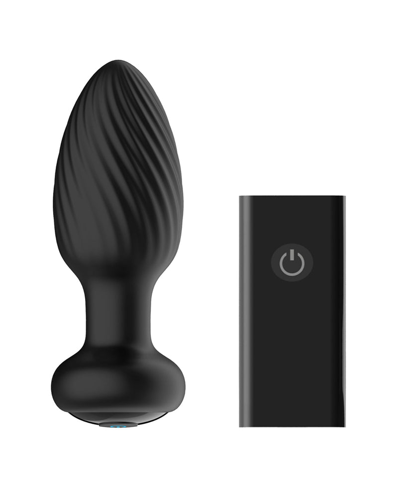 Libertybelle Marketing Nexus Tornado Rotating & Vibrating Medium Butt Plug w/Remote - Black Anal Toys