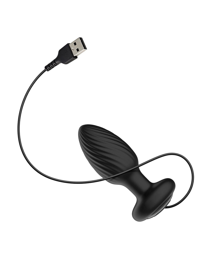 Libertybelle Marketing Nexus Tornado Rotating &amp; Vibrating Medium Butt Plug w/Remote - Black Anal Toys